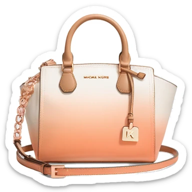 Realistic cream to peach ombre michael kors satchel purse with rose gold hardware. sticker
