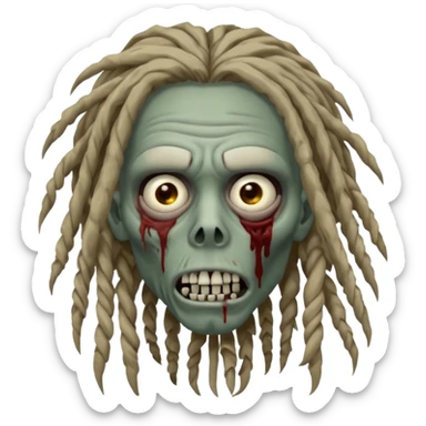 create zombie with dreadlocks have some of the drealocks cover his face now add a nose ring sticker