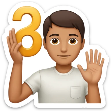 🤷🏻‍♂️ number 6 in left hand and number 7 in the right hand sticker