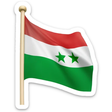 Syrian flag but instead of the red on top green and instead of 2 stars 3 in red sticker