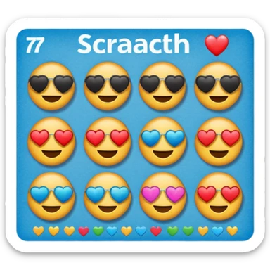 make a 7 emoji for a scratch card sticker