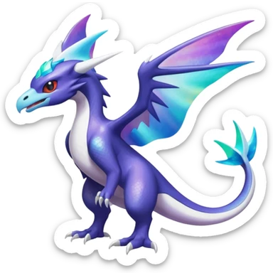 Shiny Nebulae Noivern-Latios-Lugia-Fakémon-hybrid-creature (full body)  sticker