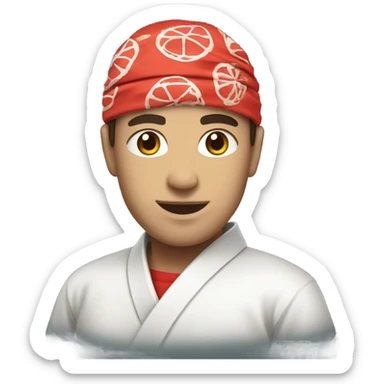sushi master with red bandana white skin sticker