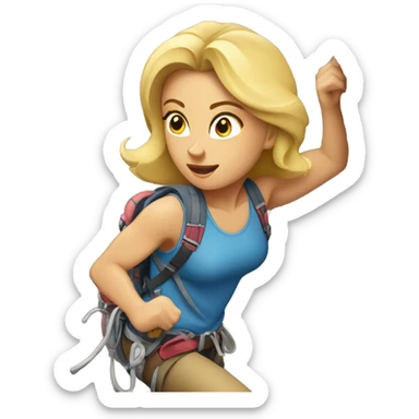 rock climber woman blonde sticker