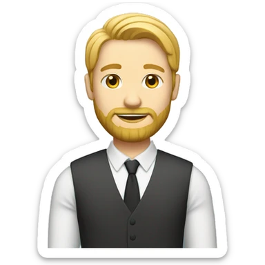 male teacher with blonde hair and side parting and beard sticker