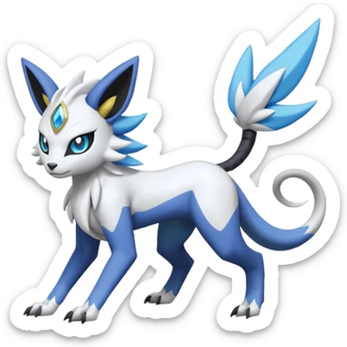 WereGarurumon-Meloetta-Renamon-Absol-fusion-hybrid-creature (full body) sticker