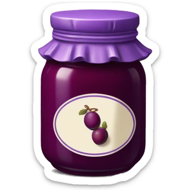 Vintage plum purple Jam pot sticker