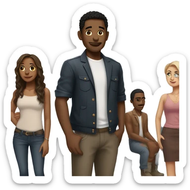 A more-than-skin-deep social scene - like your crush's vibe from a hit Netflix series sticker