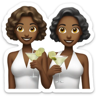 two girls sipping martinis sticker