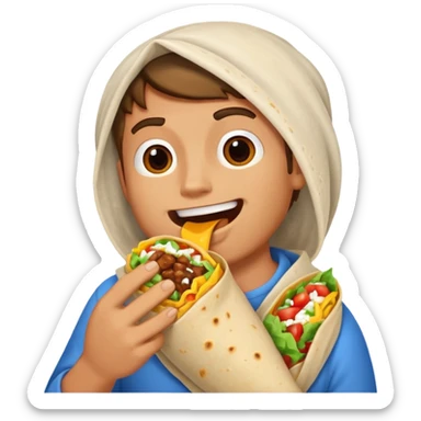 Giga chad eating burrito sticker