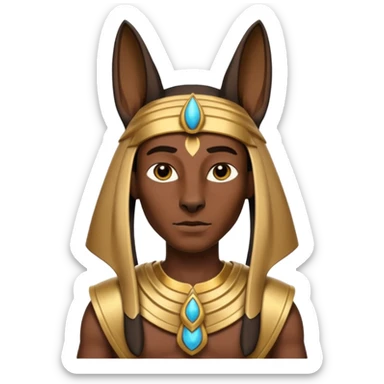 white man wearing anubis cloth sticker