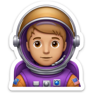 guy astronaut with purple color sticker