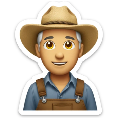 a farmer woth  sticker