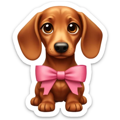 Cute daschund with a bow sticker