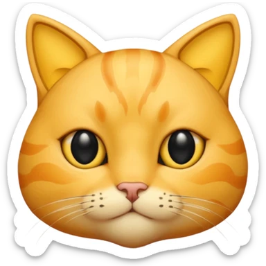 a bright yellow cat head with black eyes and not too chubby cheeks and looks exactly like the youtuber thinknoodles  sticker