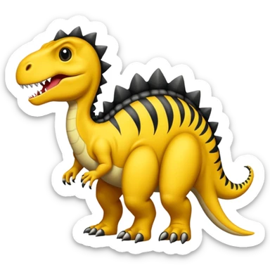 Dinosaurio amarillo con rayas negras sticker