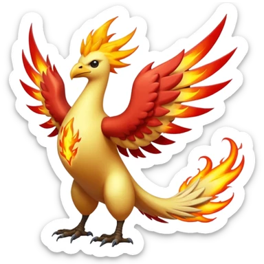 Technological Zippy Zappy Flaming Elemental Legendary Moltres-Zapdos-Mandibuzz-Yveltal-Porygon-fusion (full body) sticker