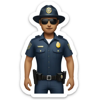 policia con mate y termo sticker