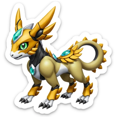 Meloetta-Wargreymon-Protogen-Pokémon-Digimon-Fakémon-fusion-hybrid-creature sticker