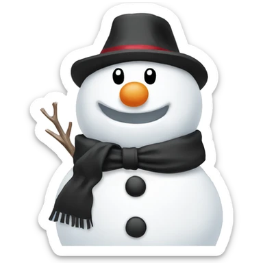 Snowman lack with a black bow sticker