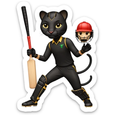 Panther in cricket sticker