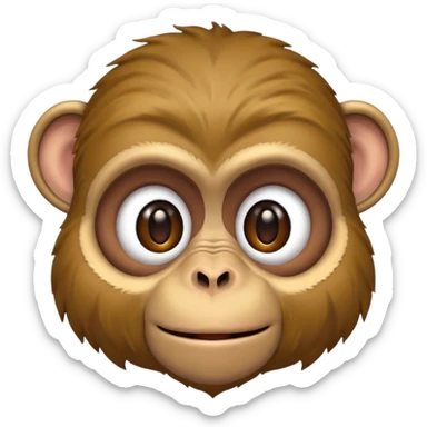 make a creepy monkey with a human face sticker
