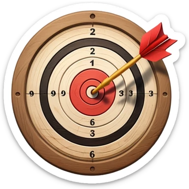 target with arrow hitting bullseye, achievement goal sticker