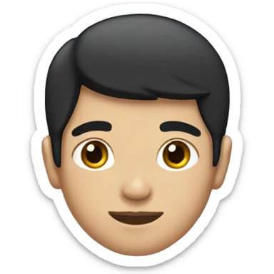 A teenager with black hair with a bow on his head sticker