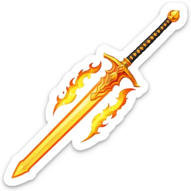fire sword striking down sticker