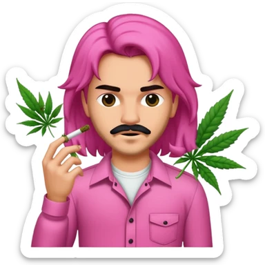 Créame una pantera rosa con una camisa de bob suponía fumándose un blunt weed en el mar sticker