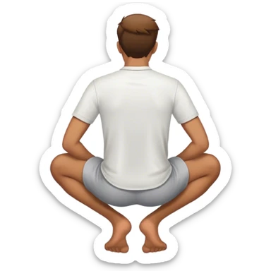 man on knees shown from back wearing shirt on knees shown from back facing away sticker