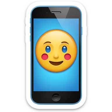 Generate a realistic emoji of a smartphone where a lot of things like data, ideas, inventions and creative stuff coming out of it sticker