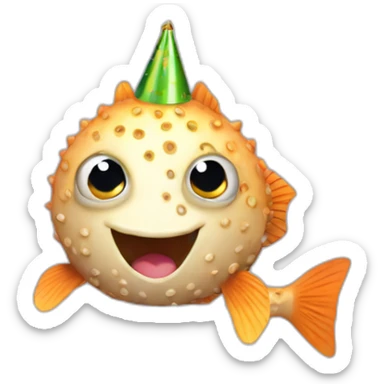 blowfish holding up happy birthday sign “Priya” sticker