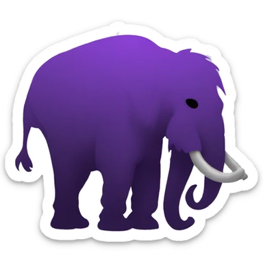 a 2D purple mammoth side silhouette sticker