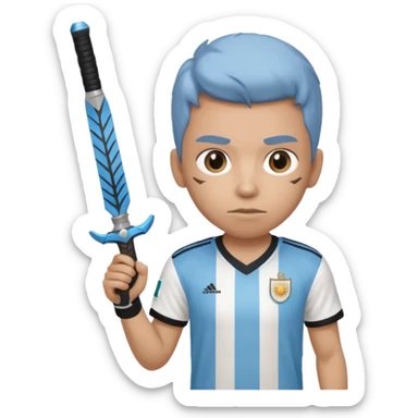 haz un turro con una biszera para atras y con un arma remera argentina sticker