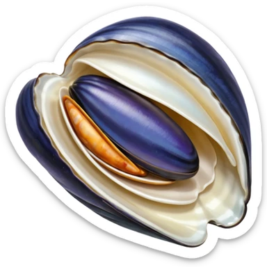sticker of one open mussels sticker