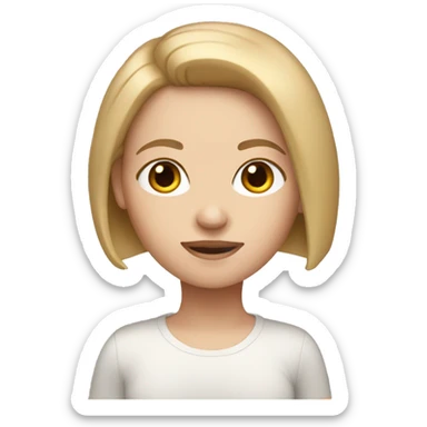 white girl with light brown bob hai sticker