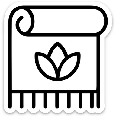 icon on the theme of yoga towel classes.  sticker