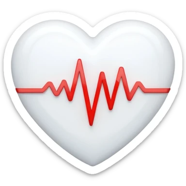white heart with a heartbeat line sticker