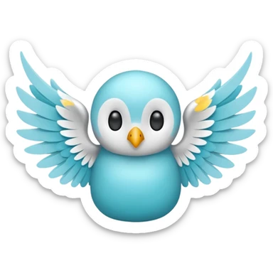 Number cyan sixty-seven with white wings  sticker