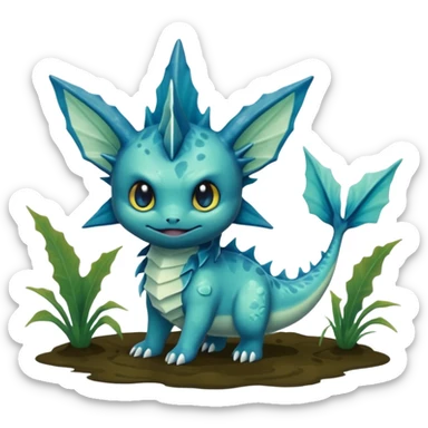 Deep-Dark-Swamp-Seafoam-Green Murky Gloomy Dull Swampy Muddy Vaporeon-Swamp-Monster sticker