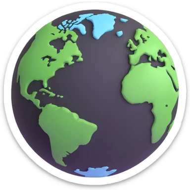 A single green leaf resting gently on the surface of the Earth, as seen from space. The planet is round with visible continents and clouds, and the leaf appears calm and symbolic. sticker