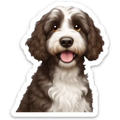 dark brown aussiedoodle  sticker