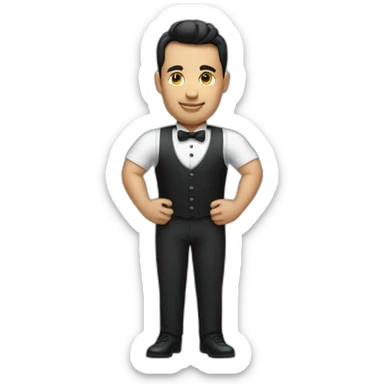 Strongman Waiter with formal dress code sticker