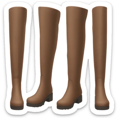 pastel brown chunky knee high boots sticker