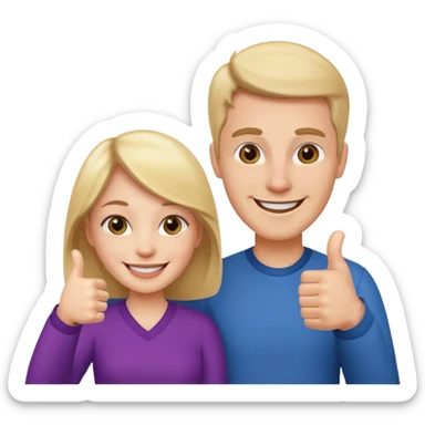 Mr. and Mrs. giving a thumbs up sticker
