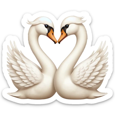 Two swan kissing emoji sticker