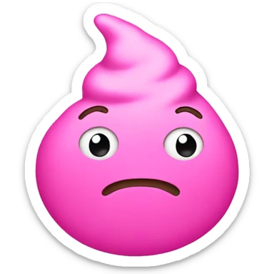 poop emoji in pink sticker