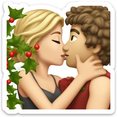 Girlfriend and I kissing under mistletoe sticker
