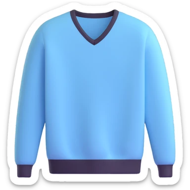 light blue V-neck sweater sticker
